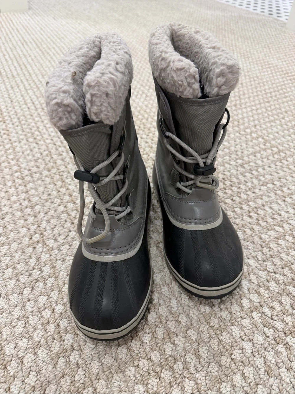 Sorel Kids Gray and Black Waterproof Winter Boots